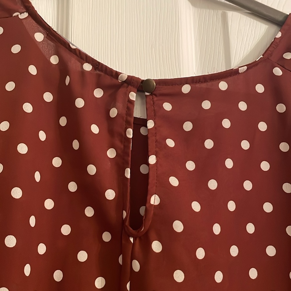 Brown/white blouse - Picture 3 of 5